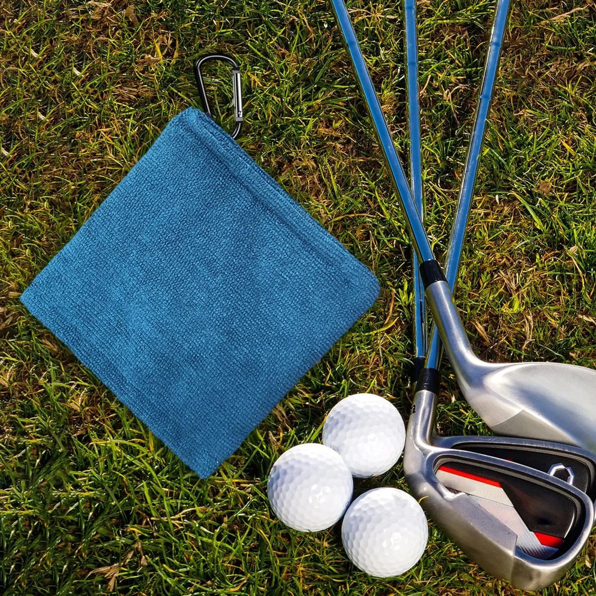 golfbalhanddoek – blauwe microvezel reinigingsdoek