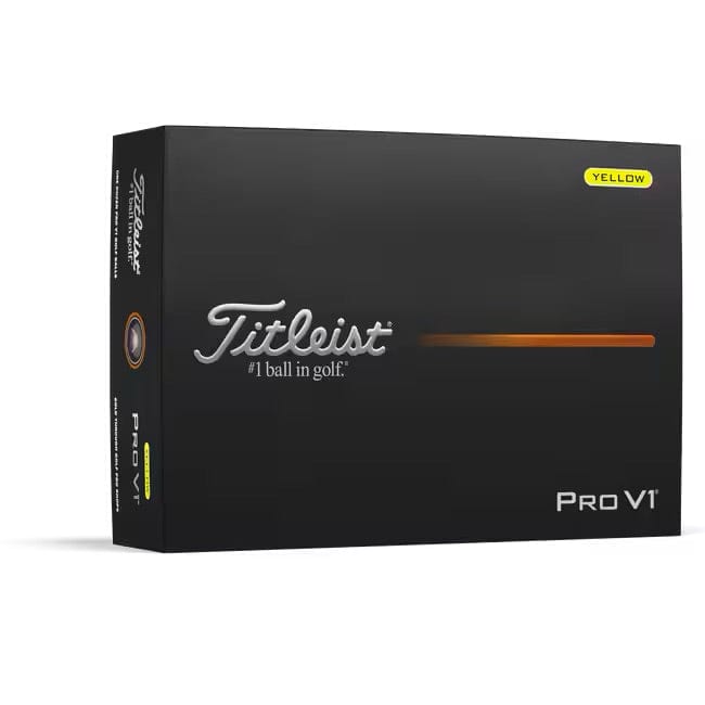 Titleist Pro V1 Golfball – Golfball mit weichem Gefühl & hohem Spin - Verpackung Gelb