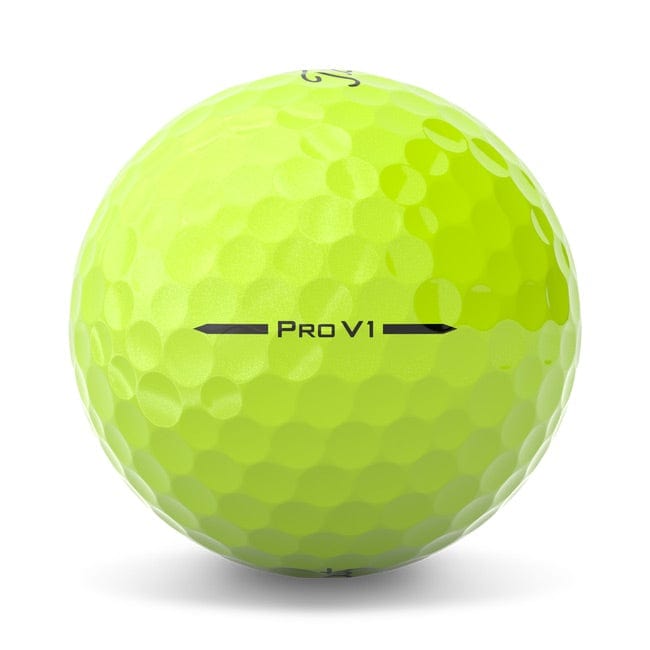 Titleist Pro V1 Golfball – Golfball mit weichem Gefühl & hohem Spin - gelb Frontansicht