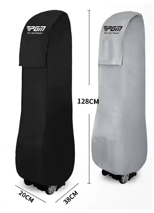 Golfbag-Regenhülle aus grau-schwarzem Nylon zum Schutz einer Golftasche