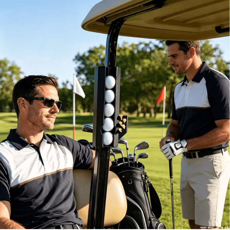 Porte-balles et porte-tees de golf avec ouverture rapide magnétique