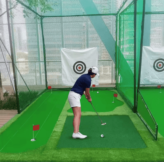 Filet de frappe golf renforcé 3 × 3 m avec cadre acier