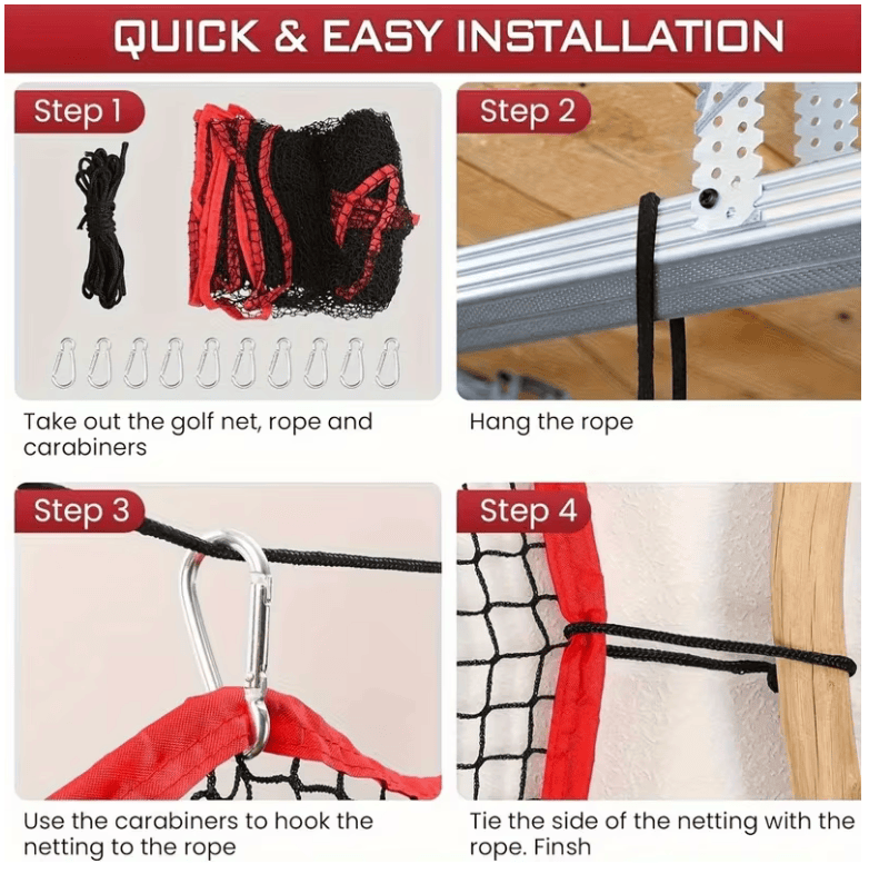 Filet de golf 3 × 3 m pour fers, chipping et travail du swing