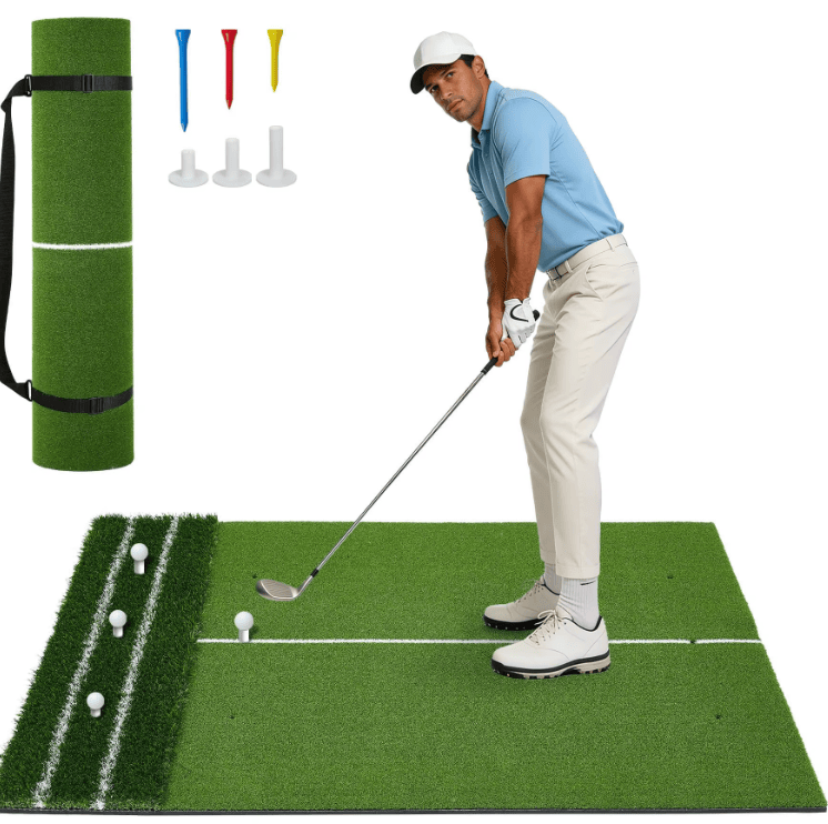Dual Turf Golf-Schlagmatte 5 × 4 ft mit Rough- und Fairway-Zone