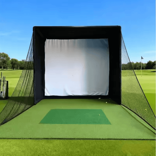 Golf Simulator Gehäuse-Komplettset 3,05 × 2,44 m mit Rahmen und HD-Aufprallbildschirm