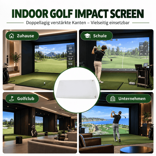 Golf-Simulator-Leinwand für Indoor Golf – Einsatzmöglichkeiten zu Hause, in Golfschulen, Golfclubs und Unternehmen