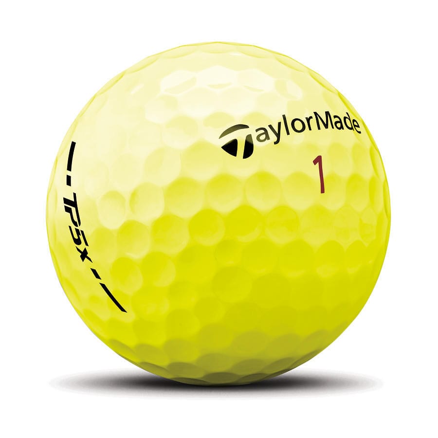 TaylorMade TP5x Golfball – Vorderansicht gelb