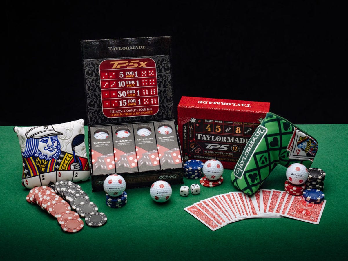TaylorMade Tp5 Casino Edition - Verpackung neben Poker Chips
